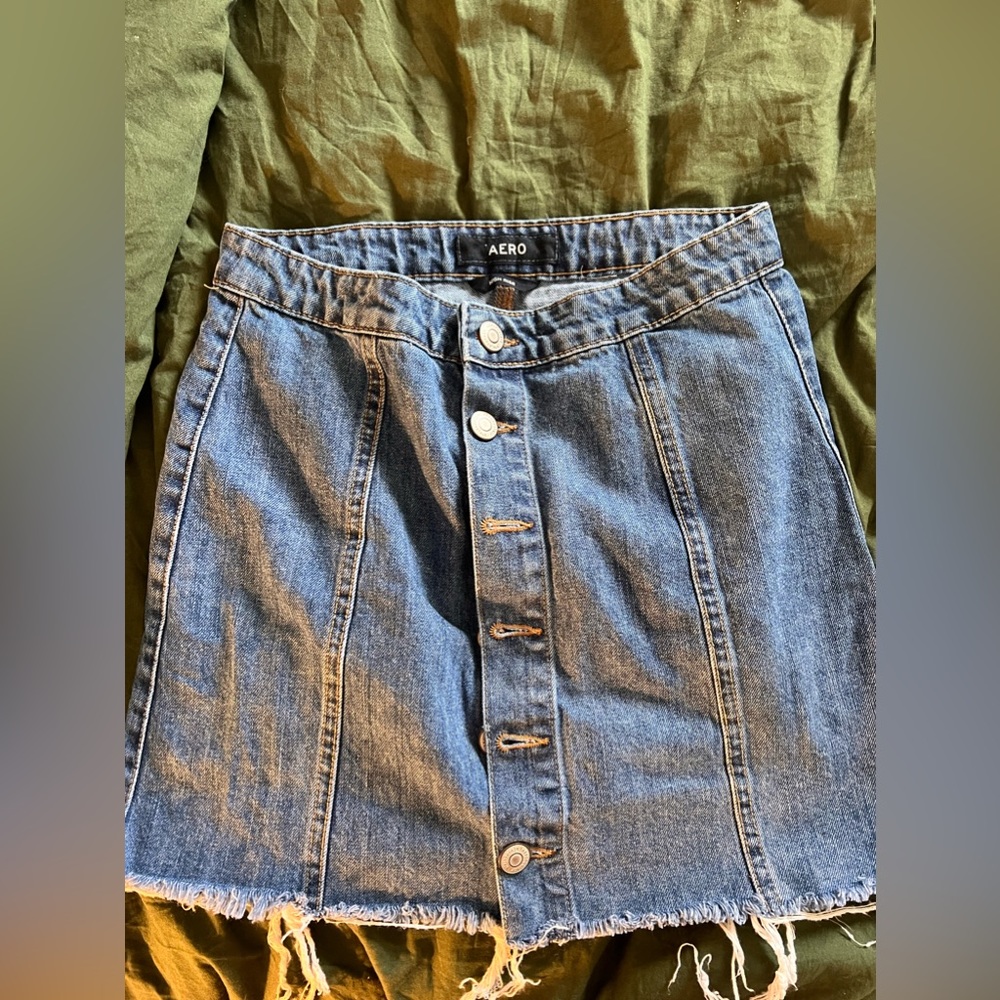 Aero High Rise Jean Skirt